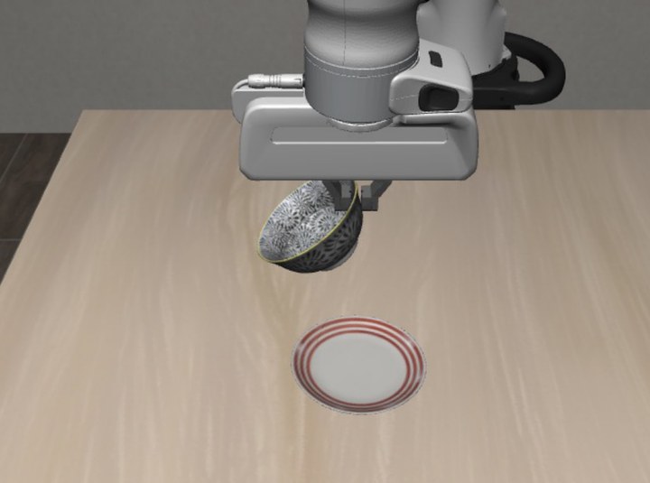 Simulated arm holding a bowl