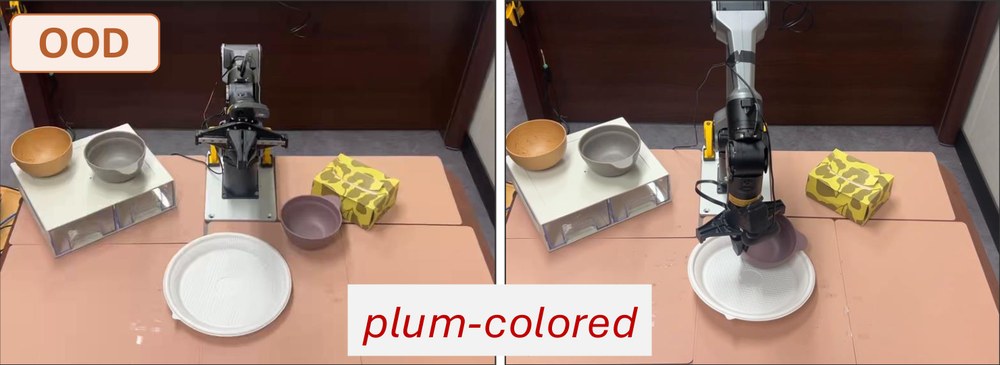 Unseen plum-colored bowl: start and end frames